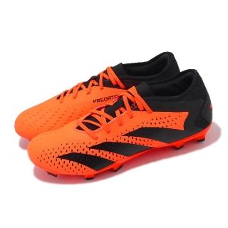 【adidas 愛迪達】足球鞋 Predator Accuracy.3 L FG 男鞋 黑 橘 包覆 抓地 偏硬場地 愛迪達(GW4601)