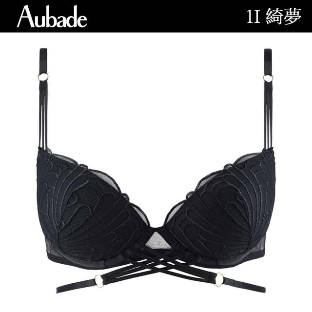 【Aubade】綺夢刺繡蕾絲立體有襯內衣 性感內衣 法國進口 女內衣(1I-黑)
