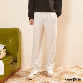 【Hang Ten】男裝-韓國同步款-STRAIGHT FIT彈性直筒鬆緊腰頭抽繩針織長褲(淺卡其)