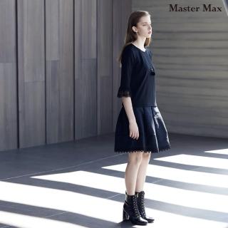 【Master Max】設計款下擺蕾絲條紋挺版短裙(8722002)