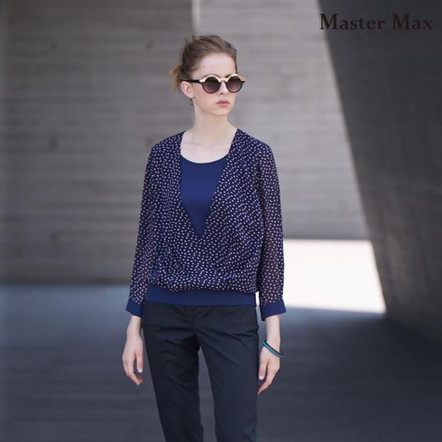 【Master Max】假兩件雙色點點雪紡上衣(8724003)