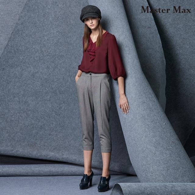 【Master Max】單釦設計打折軟料顯瘦老爺褲(8723044)