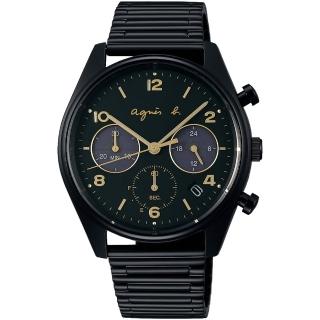 【agnes b.】法式簡約太陽能計時手錶-40mm(VR42-KBK0SD/BZ5013X1)