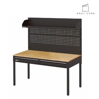 【TANKO 天鋼】WET-5102W4 雙抽屜多功能桌 黑 150x77.5 cm(工業風桌子 原木桌 書桌 耐用桌 辦公桌)