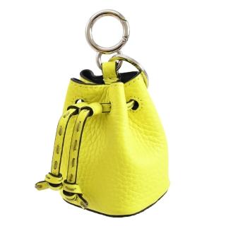 【FENDI 芬迪】迷你水桶零錢包造型雙扣環吊飾鑰匙圈(黃)