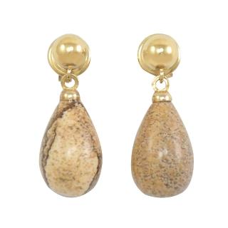 【BOTTEGA VENETA 寶緹嘉】限定款珠珠石紋水滴造型針式時尚耳環(金)