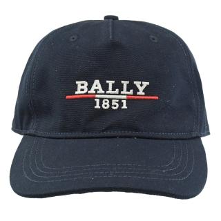 【BALLY】品牌電繡字母B字LOGO帆布鴨舌帽棒球帽(深藍)