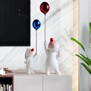 【JEN】北歐創意紅鼻子氣球小兔裝飾擺飾(大+紅色球)