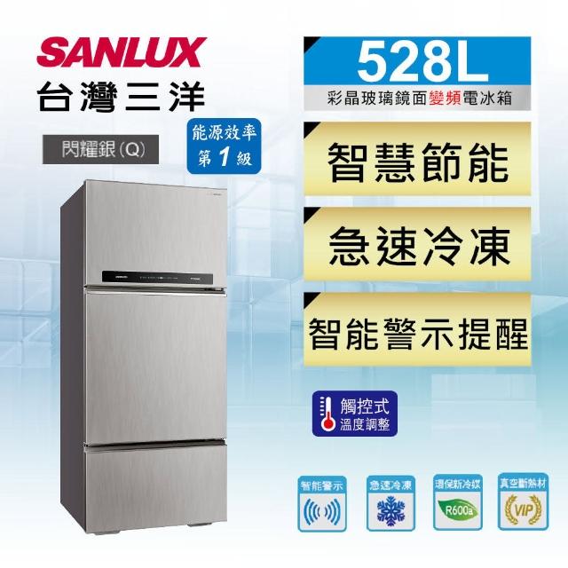【SANLUX 台灣三洋】◆528公升一級能效變頻三門冰箱(SR-C528CV1A)