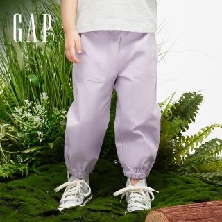【GAP】女幼童裝 Logo束口鬆緊褲-淡紫色(890216)