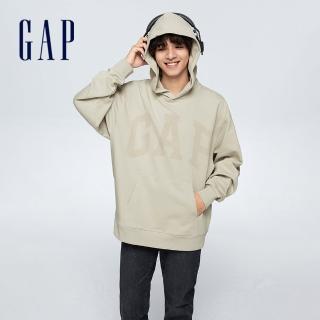 【GAP】男女同款 Logo帽T-岩灰色(892188)