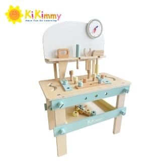 福利品【kikimmy】豪華木製玩具工具桌(附白板功能)
