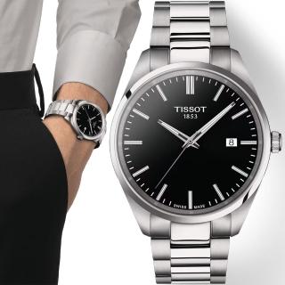 【TISSOT 天梭】官方授權 PR100 簡約紳士手錶-40mm 黑 送行動電源 畢業禮物(T1504101105100)