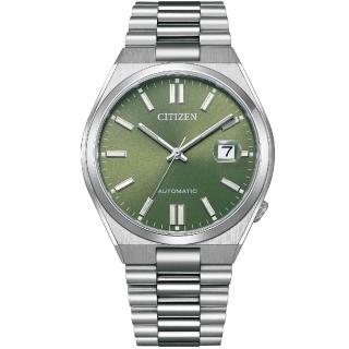 【CITIZEN 星辰】PANTONE 聯名款 經典紳士時尚自動上鍊機械錶-40mm/橄欖綠 畢業 禮物(NJ0158-89Z)