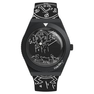 【TIMEX】天美時 Q Timex x Keith Haring 38 毫米普普藝術風格手錶 黑 TXTW2W25600