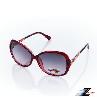 【Z-POLS】名牌流行風格設計師款紅框系列 搭漸層Polarized寶麗來偏光抗UV400太陽眼鏡(有型好穿搭)