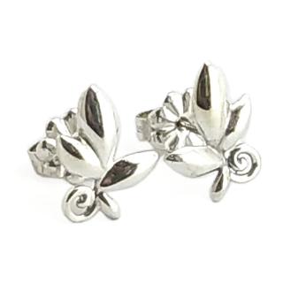 【Tiffany&Co. 蒂芙尼】925純銀-橄欖葉造型針式耳環
