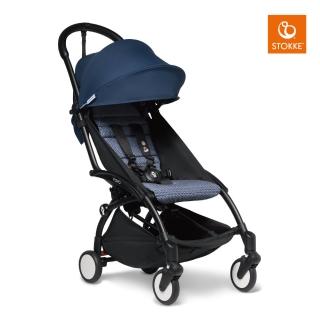 【STOKKE】YOYO 6+ 嬰兒推車經典組合-法航藍(可登機)(包含YOYO2車架、6+顏色布件、6+雨罩、腳踏板、杯架)