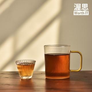 【渥思】日式簡約豎紋玻璃杯-300ml(咖啡杯.茶杯.水杯.馬克杯)