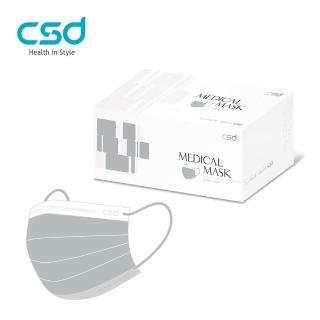 【CSD 中衛】中衛醫療口罩-成人平面-麥飯石灰(50片/盒)