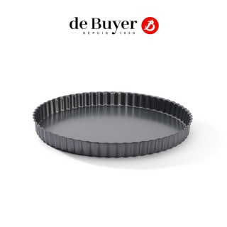【de Buyer 畢耶】『不沾烘焙系列』可拆式圓直角波浪邊塔模28cm