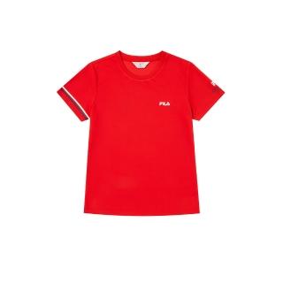 【FILA官方直營】女吸濕排汗短袖圓領T恤-紅色(5TEY-1475-RD)