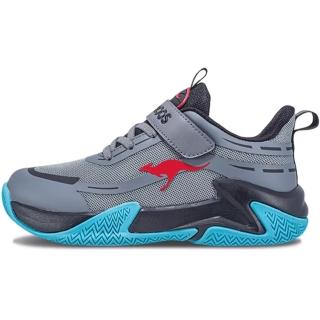 【KangaROOS】美國袋鼠鞋 童鞋 FLASH 2 中筒籃球式運動鞋 灰(KK41295)