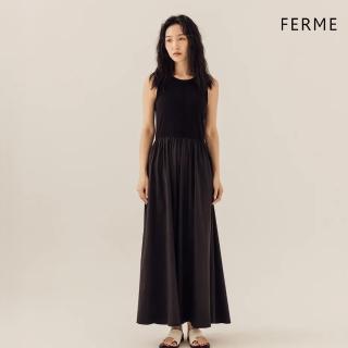 【CORBAN】FERME 洋裝 無袖削肩蜜絨長裙 女款 3色 FTD016