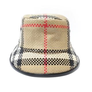 【BURBERRY 巴寶莉】8029592 經典格紋編織漁夫帽(格紋-S號)