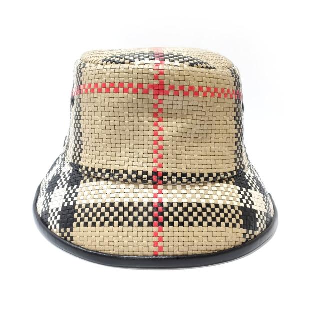 【BURBERRY 巴寶莉】8029592 經典格紋編織漁夫帽(格紋-S號)