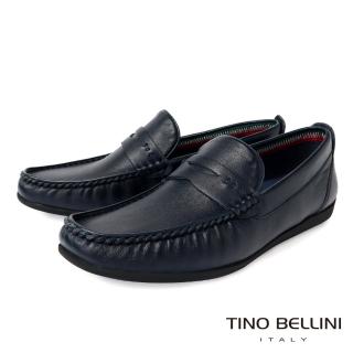 【TINO BELLINI 貝里尼】時尚型男輕便樂福鞋HM1T001B-4(深邃藍)