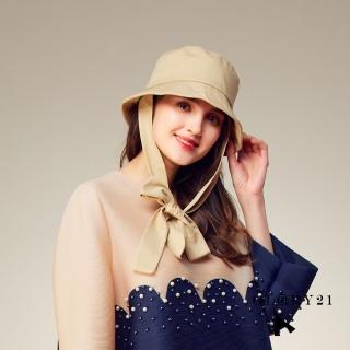 【GLORY21】速達-網路獨賣款-時尚可綁式漁夫帽(米白色)