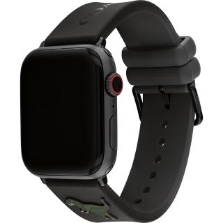 【COACH】Apple Watch 錶帶 42/44/45mm 適用 矽膠錶帶 - 黑x小恐龍(不含手錶)