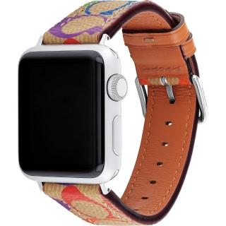【COACH】Apple Watch 錶帶 38/40/41mm 適用 皮錶帶 - 彩色C字(不含手錶)