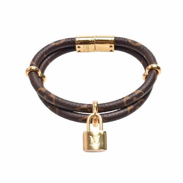 【Louis Vuitton 路易威登】M8109F經典Keep It Twice金屬鎖頭掛飾造型手環