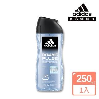 【adidas 愛迪達】男性三合一潔顏洗髮沐浴露-超越活力(250ml)