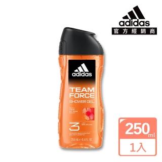 【adidas 愛迪達】男性三合一潔顏洗髮沐浴露-超越魅力(250ml)
