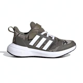 【adidas 愛迪達】愛迪達 FortaRun 2.0 EL K 童鞋 中童 綠色 魔鬼氈 慢跑鞋 IE3397