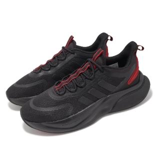【adidas 愛迪達】慢跑鞋 AlphaBounce+ 男鞋 女鞋 黑 紅 回彈 路跑 訓練 多功能 運動鞋 愛迪達(ID8624)