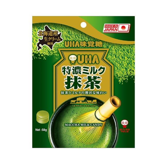 【UHA 味覺糖】特濃牛奶糖-抹茶味(58g)