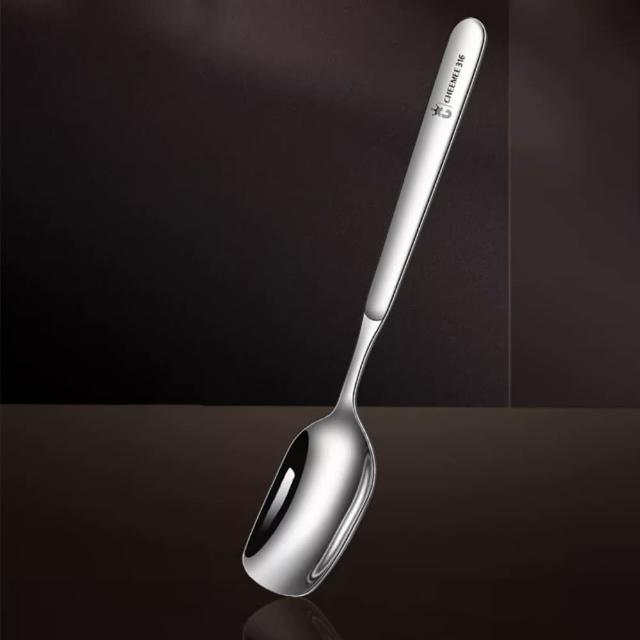 【樂邁家居】醫療級316不鏽鋼 方頭湯匙 17.5cm(加厚鋼材打造/厚實材質/質感餐具)