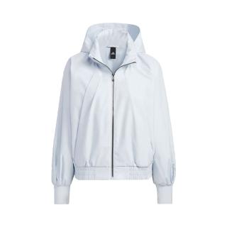 【adidas 愛迪達】tech warm jkt 女 連帽 外套 夾克 立領 運動 休閒 彈性下擺 舒適 淺藍(im8843)