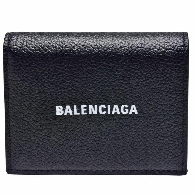 【Balenciaga 巴黎世家】經典品牌字母LOGO牛皮暗釦短夾(黑655685-1IZI3-1090)