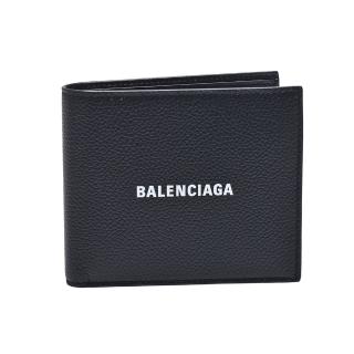 【Balenciaga 巴黎世家】經典品牌字母LOGO摺疊短夾(黑594549-1IZ13-1090)