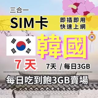【CPMAX】韓國旅遊上網 7天每日3GB 高速流量 SKT/KT電信(韓國上網 SIM25)