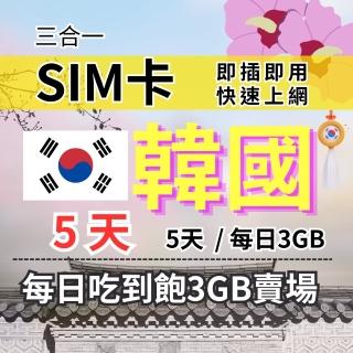 【CPMAX】韓國旅遊上網 5天每日3GB 高速流量 SKT/KT電信(韓國上網 SIM25)