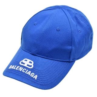 【Balenciaga 巴黎世家】經典BB VISOR品牌字母刺繡LOGO棒球帽(寶藍色677648-310B2-4277)