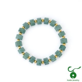 【K.D.J 圓融珠寶】天然翡翠手珠 滿綠六角形氣質手串