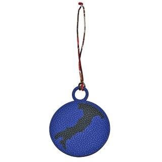 【Hermes 愛馬仕】圓形造型吊飾/掛飾(藍/酒紅色H080268CAAB-BLUE-RED)