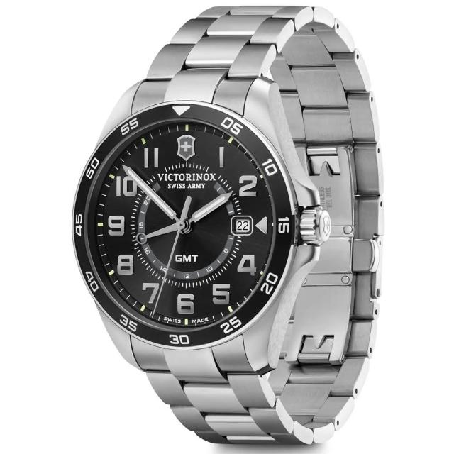 【VICTORINOX 瑞士維氏】FieldForce GMT功能 經典時尚腕錶 母親節 禮物(VISA-241930)